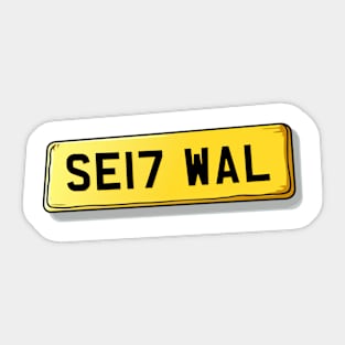 SE17 WAL Walworth Number Plate Sticker